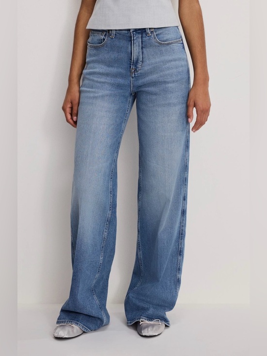 Good American Denim - Good American Women's Good Skate Petite High Rise Wide Leg Jeans Size 29 Indigo